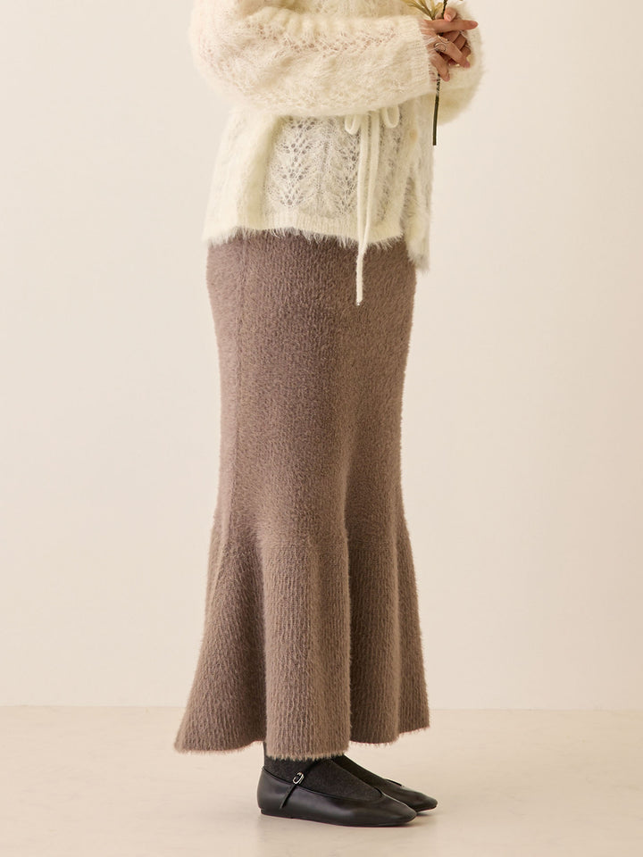 シャギーニットマーメイドスカート Charcoal