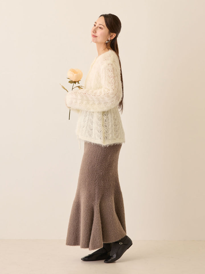 シャギーニットマーメイドスカート Charcoal