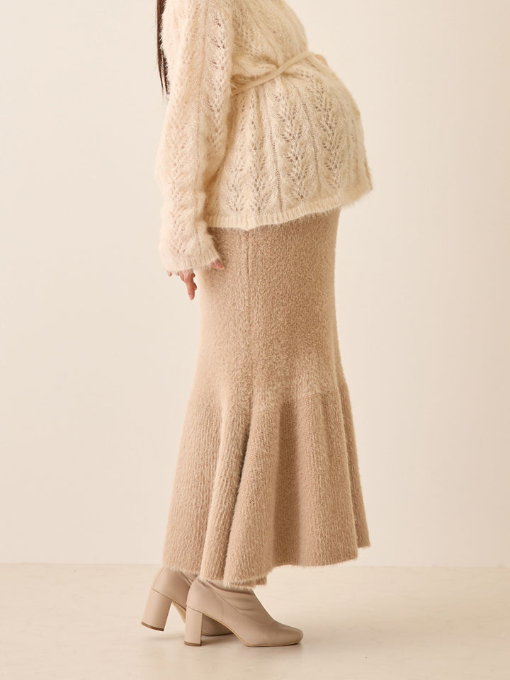 シャギーニットマーメイドスカート Beige