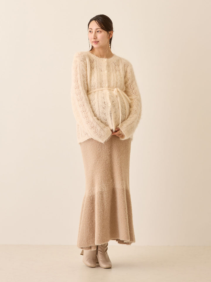 シャギーニットマーメイドスカート Beige