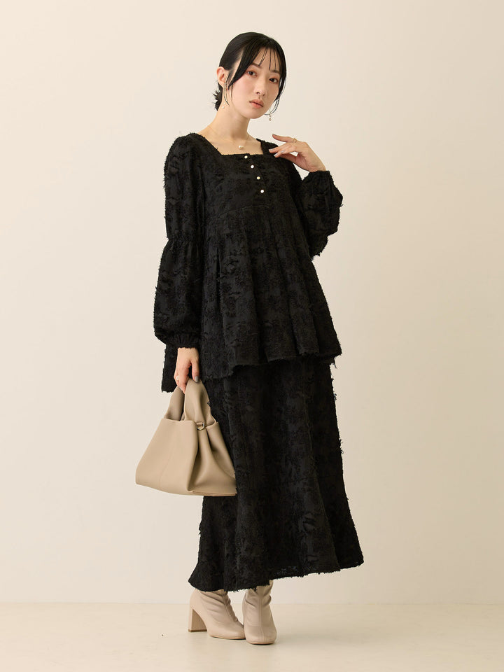 フリンジマーメイドスカート Black