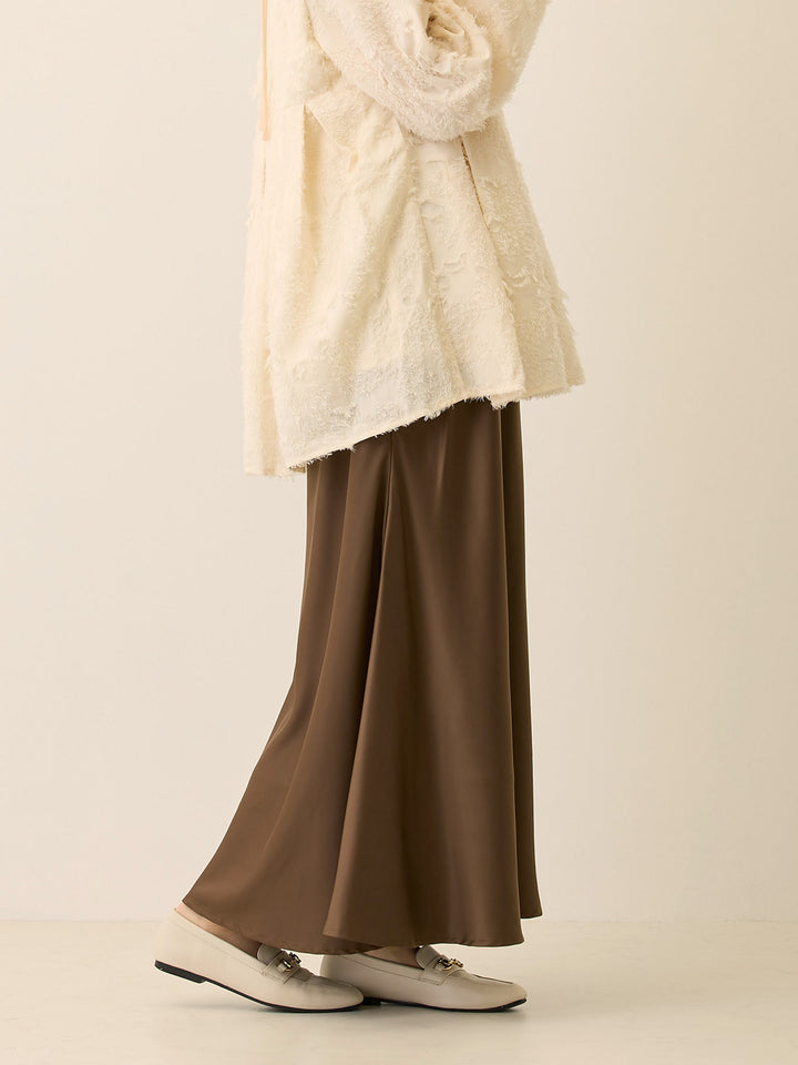 ほんのりマーメイドサテンスカート Brown