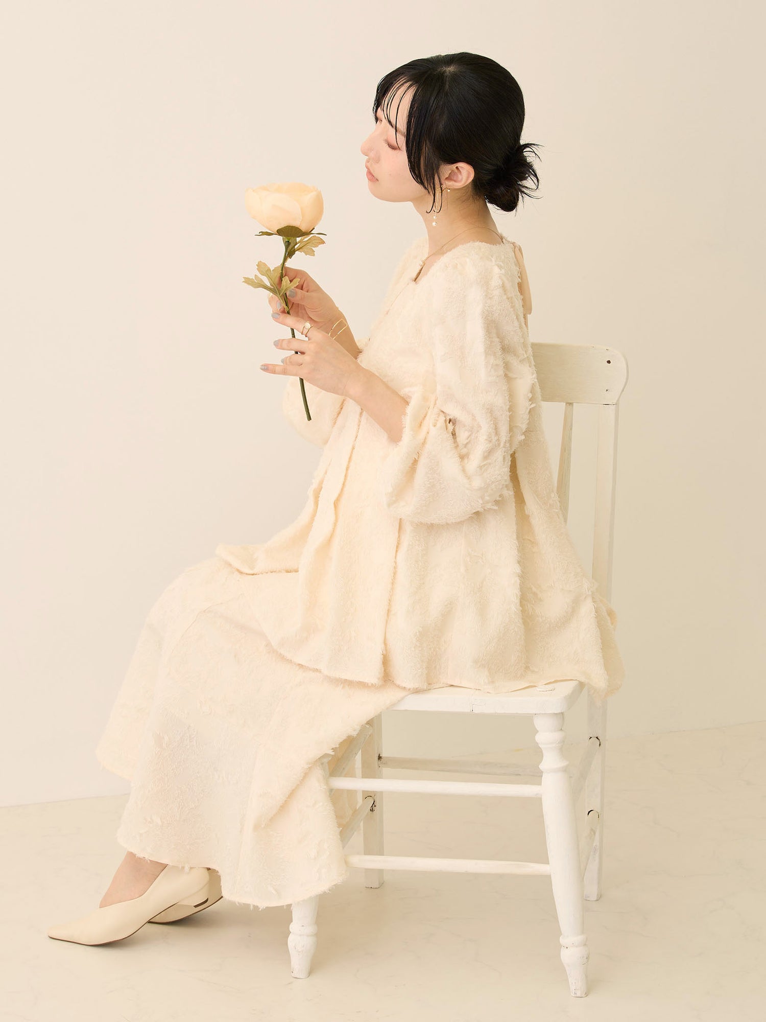 スクエアペプラムトップス Ivory