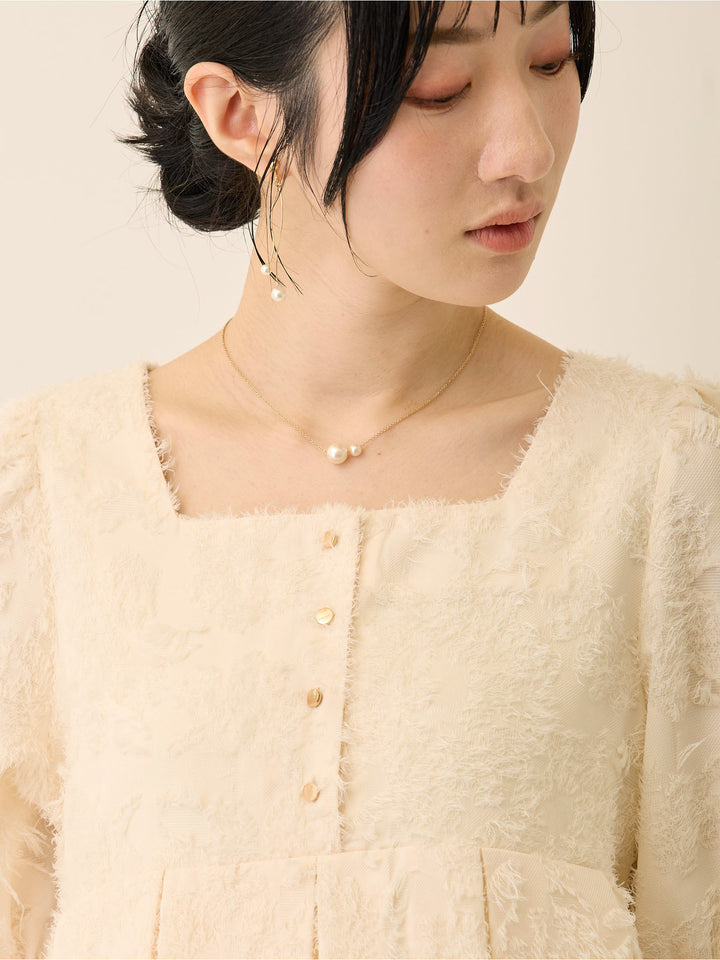 スクエアペプラムトップス Black