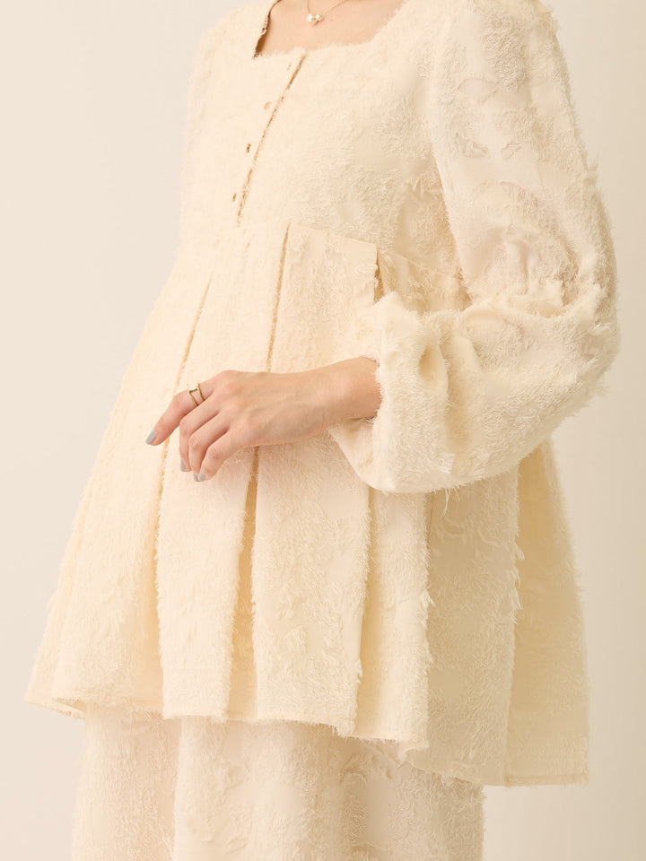 スクエアペプラムトップス Black