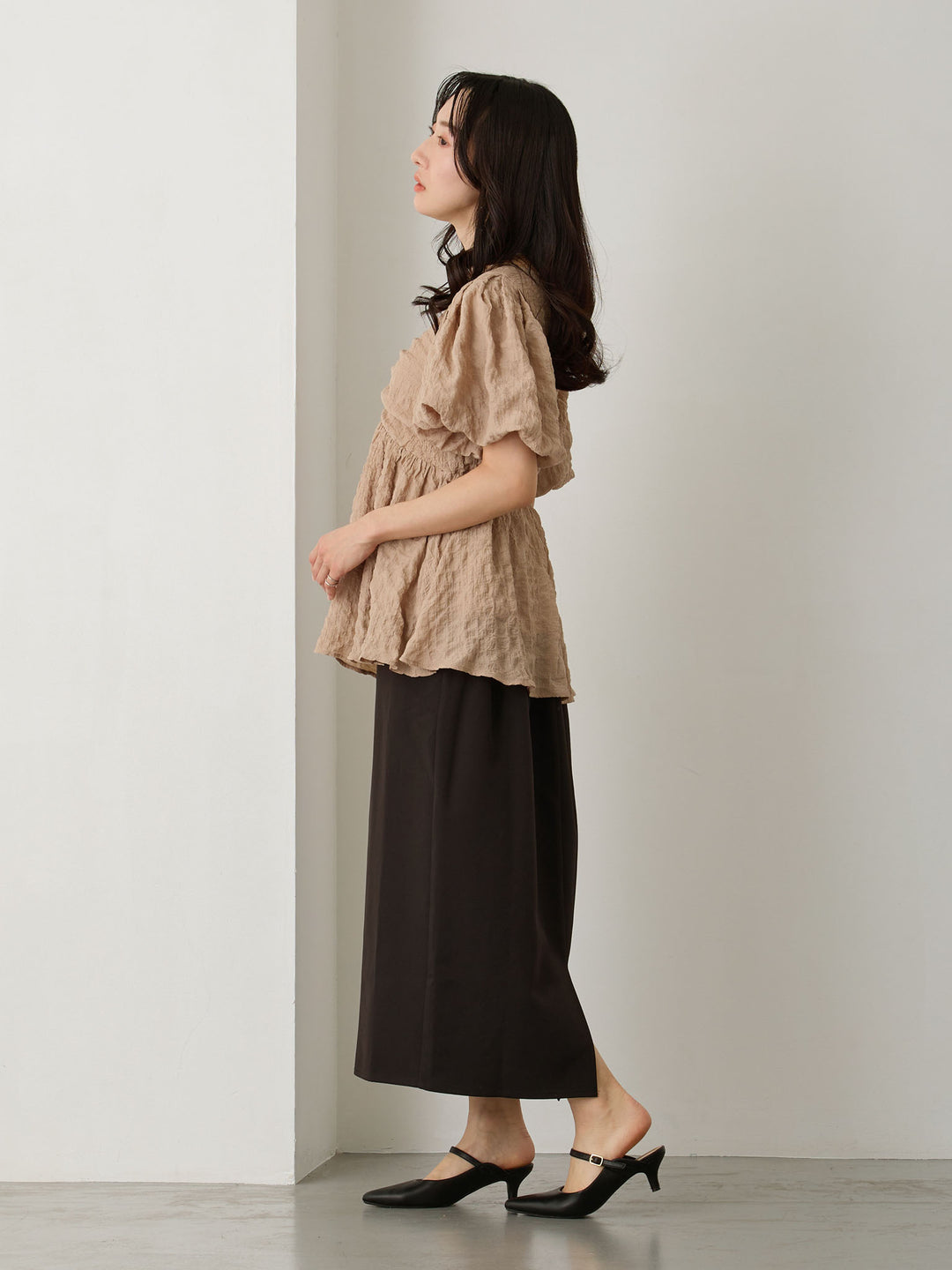 セレモニー対応・マタニティタイトスカート Black