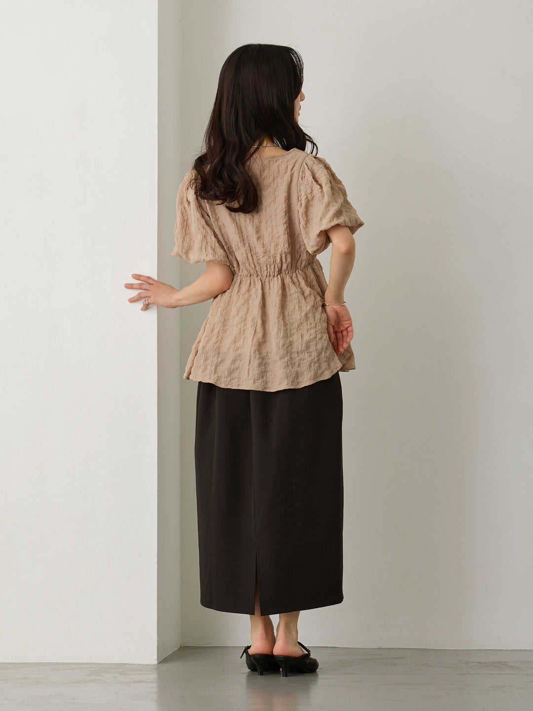 セレモニー対応・マタニティタイトスカート Black