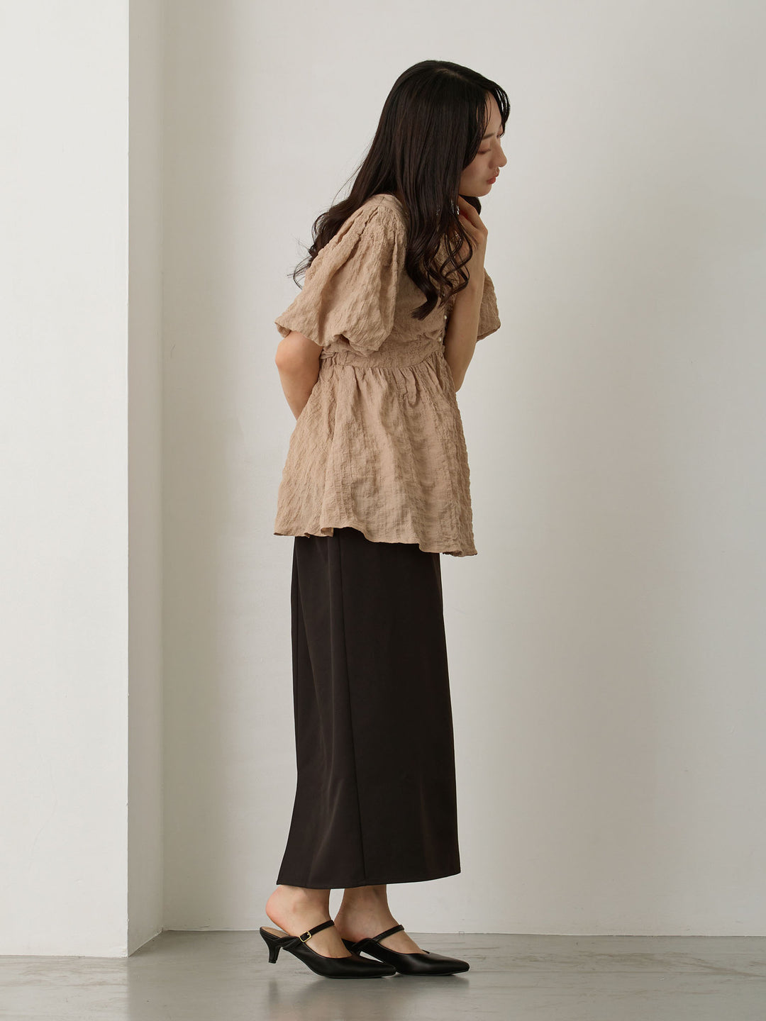 セレモニー対応・マタニティタイトスカート Black