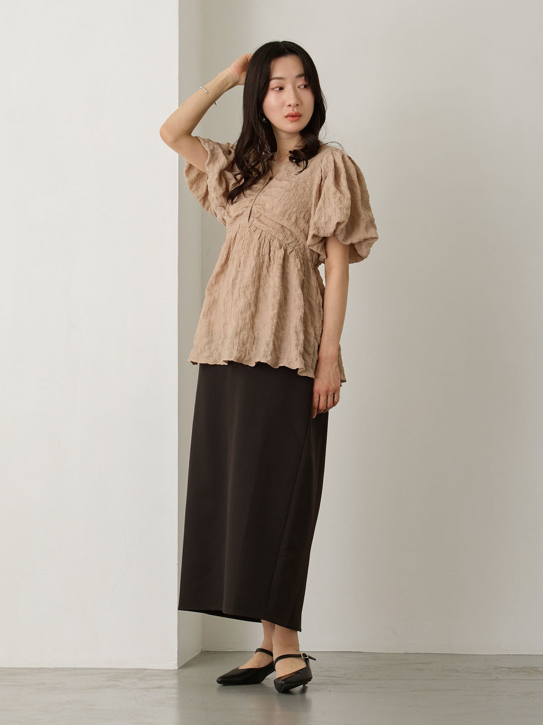 セレモニー対応・マタニティタイトスカート Black