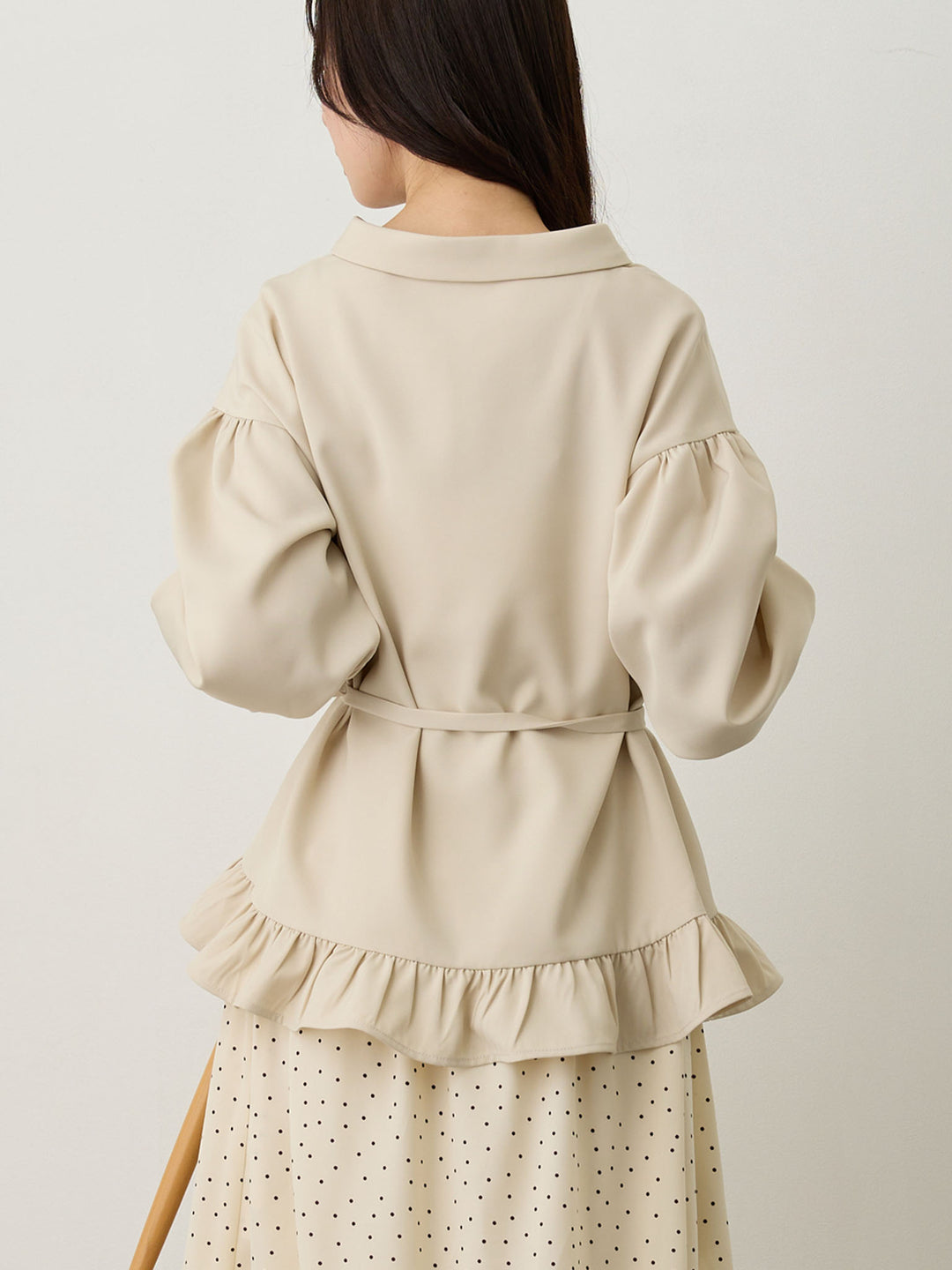 ボウタイ付きブラウス Beige