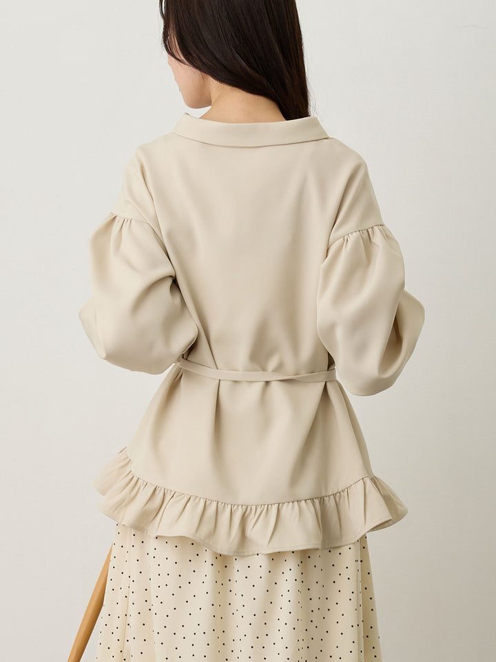 ボウタイ付きブラウス Beige