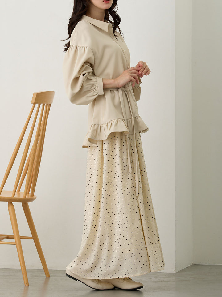 ボウタイ付きブラウス Beige