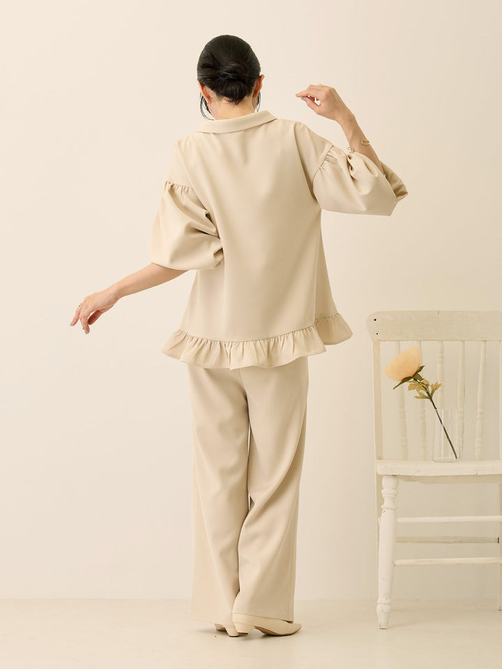 ボウタイ付きブラウス Beige