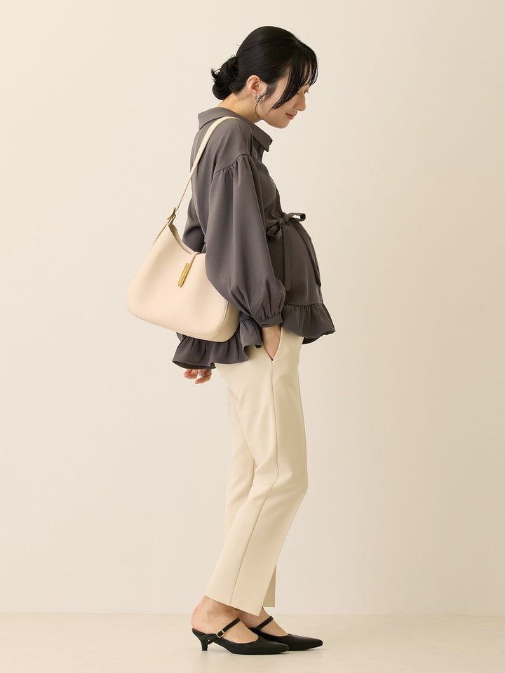 ボウタイ付きブラウス Gray