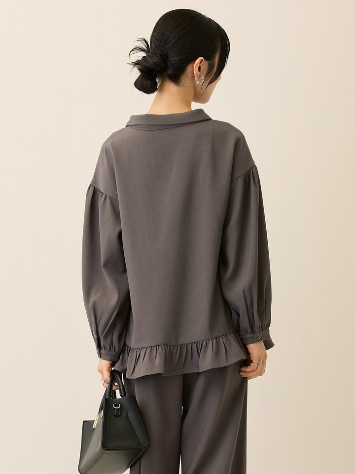 ボウタイ付きブラウス Gray