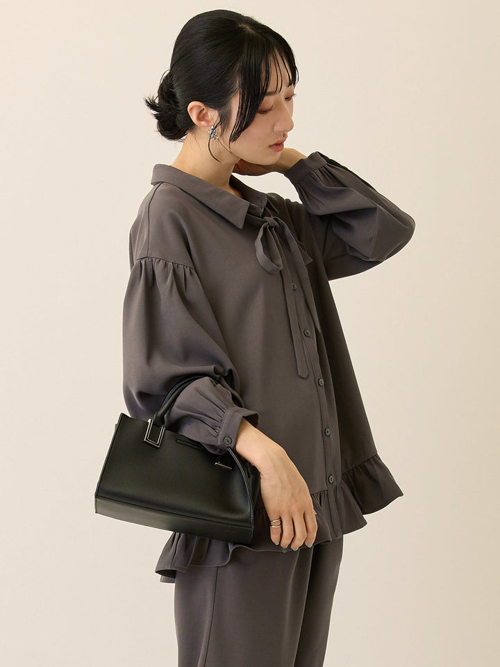 ボウタイ付きブラウス Gray