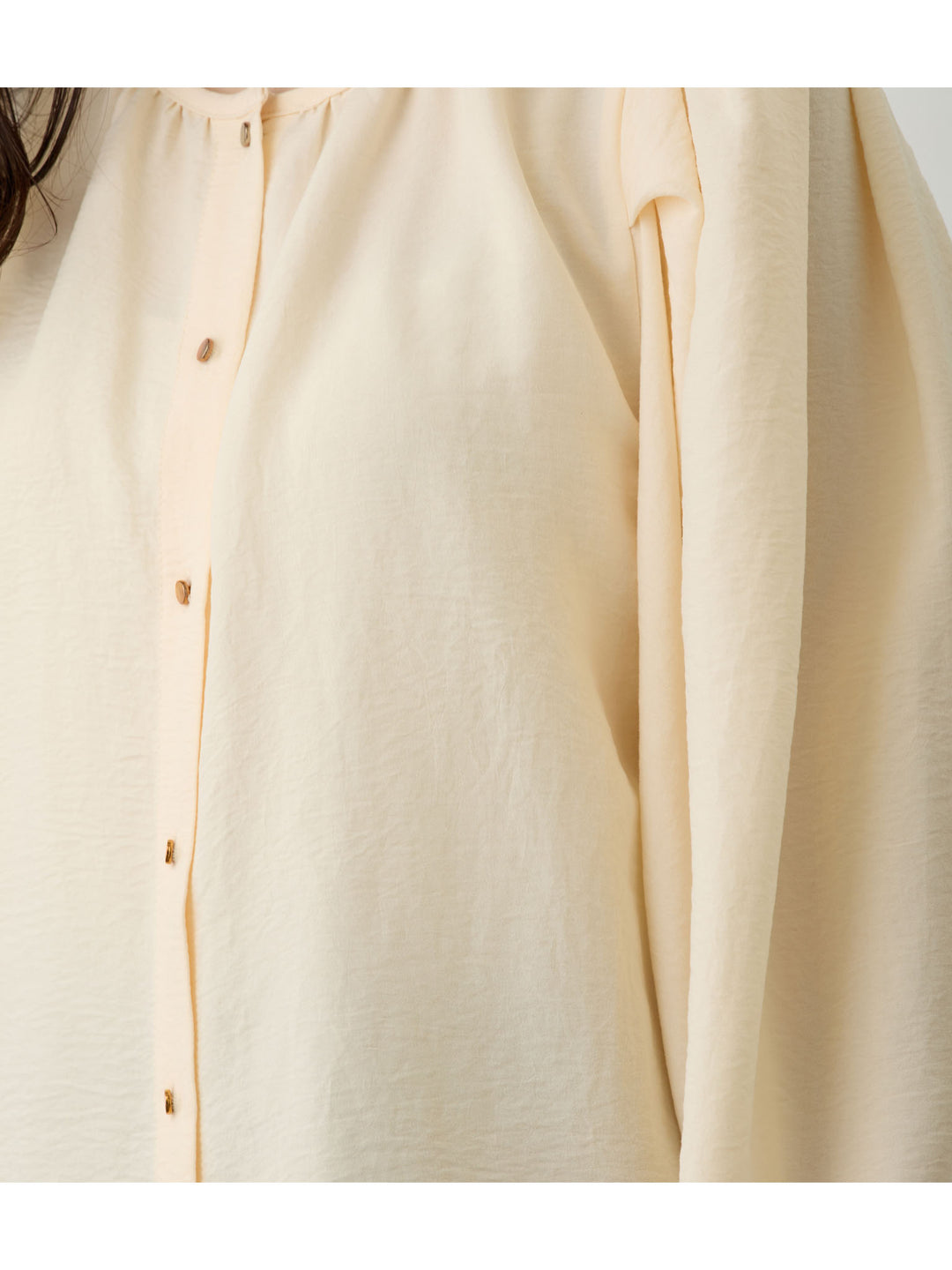タックスリーブギャザーブラウス Pink beige