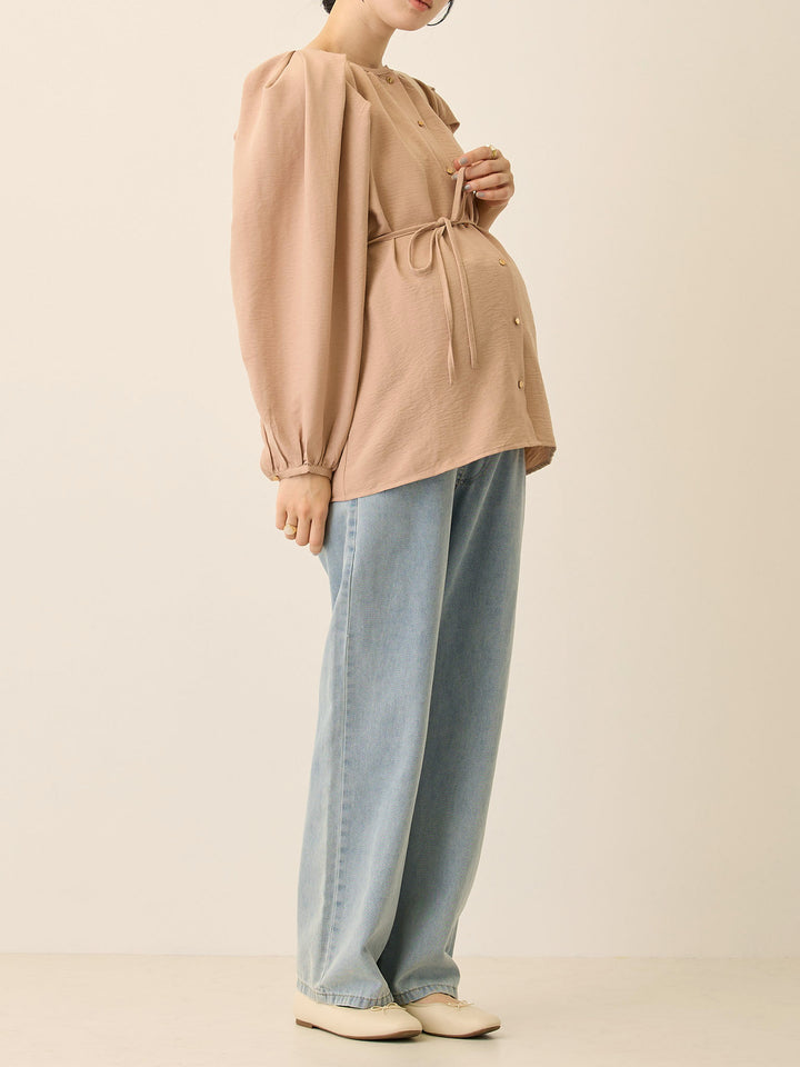 薄デニムロングパンツ Light blue