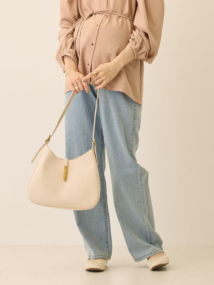 薄デニムロングパンツ Light blue