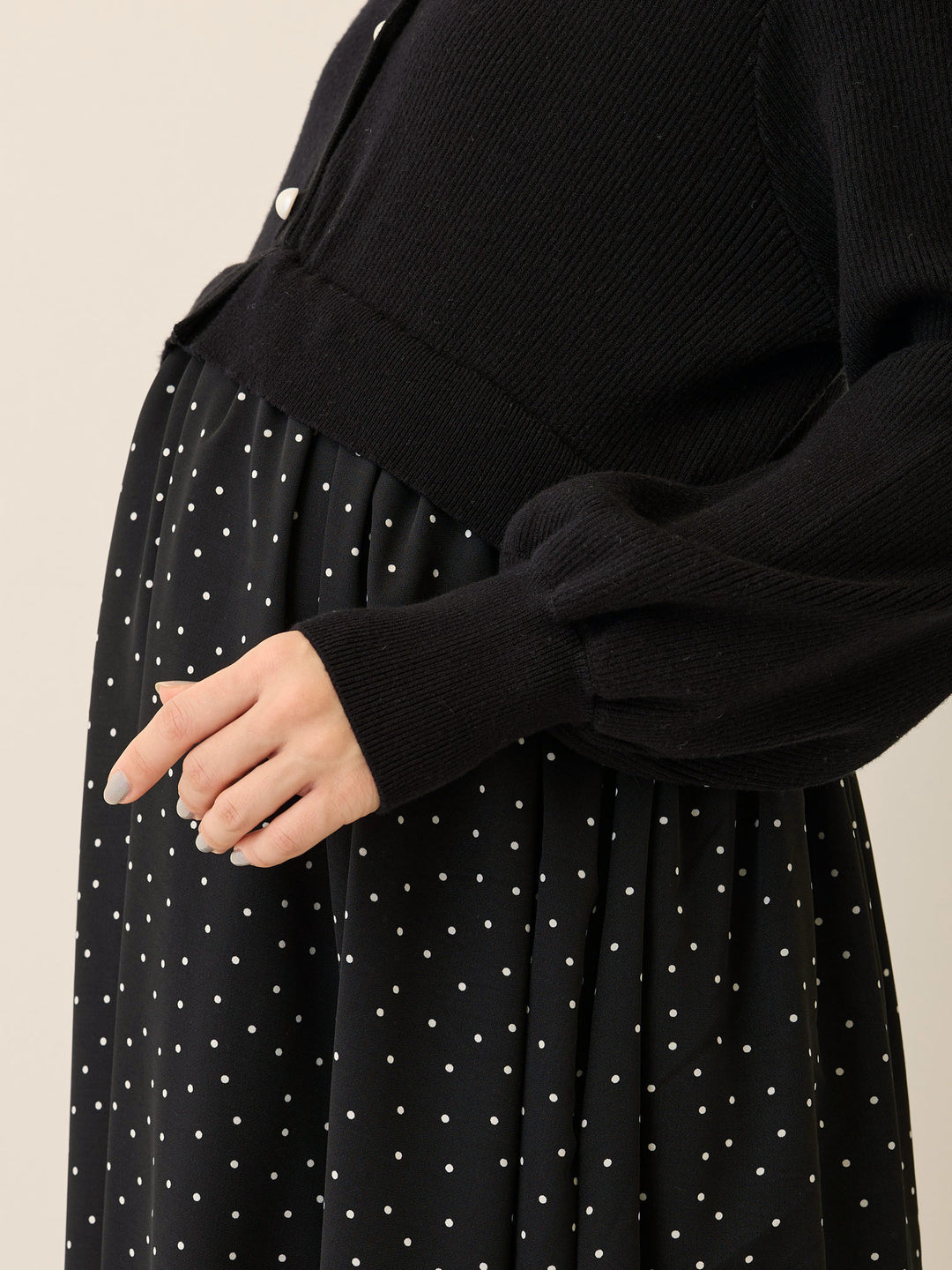 リブニットドッキングワンピース Gray