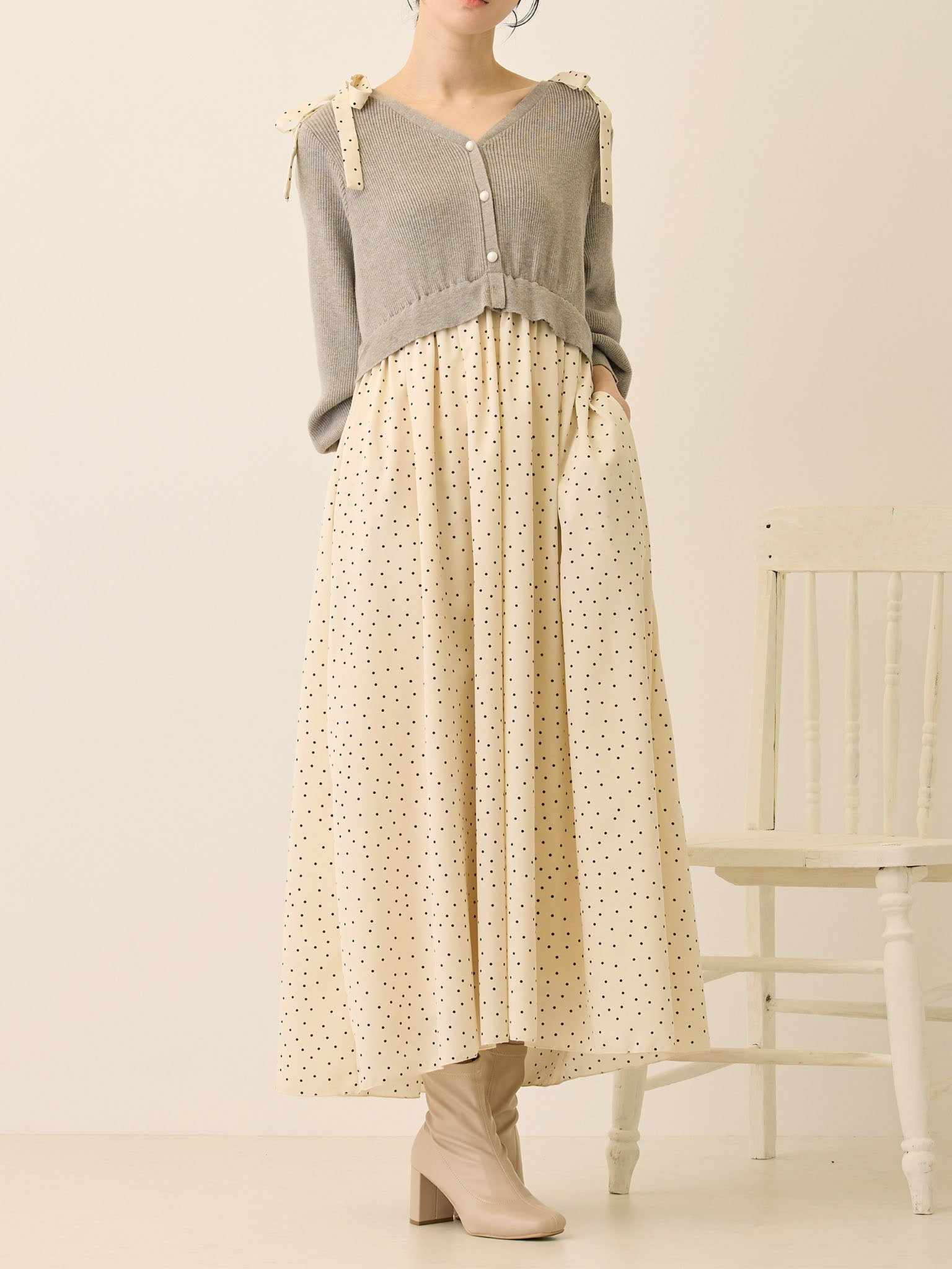 リブニットドッキングワンピース Gray – honono for mom&baby