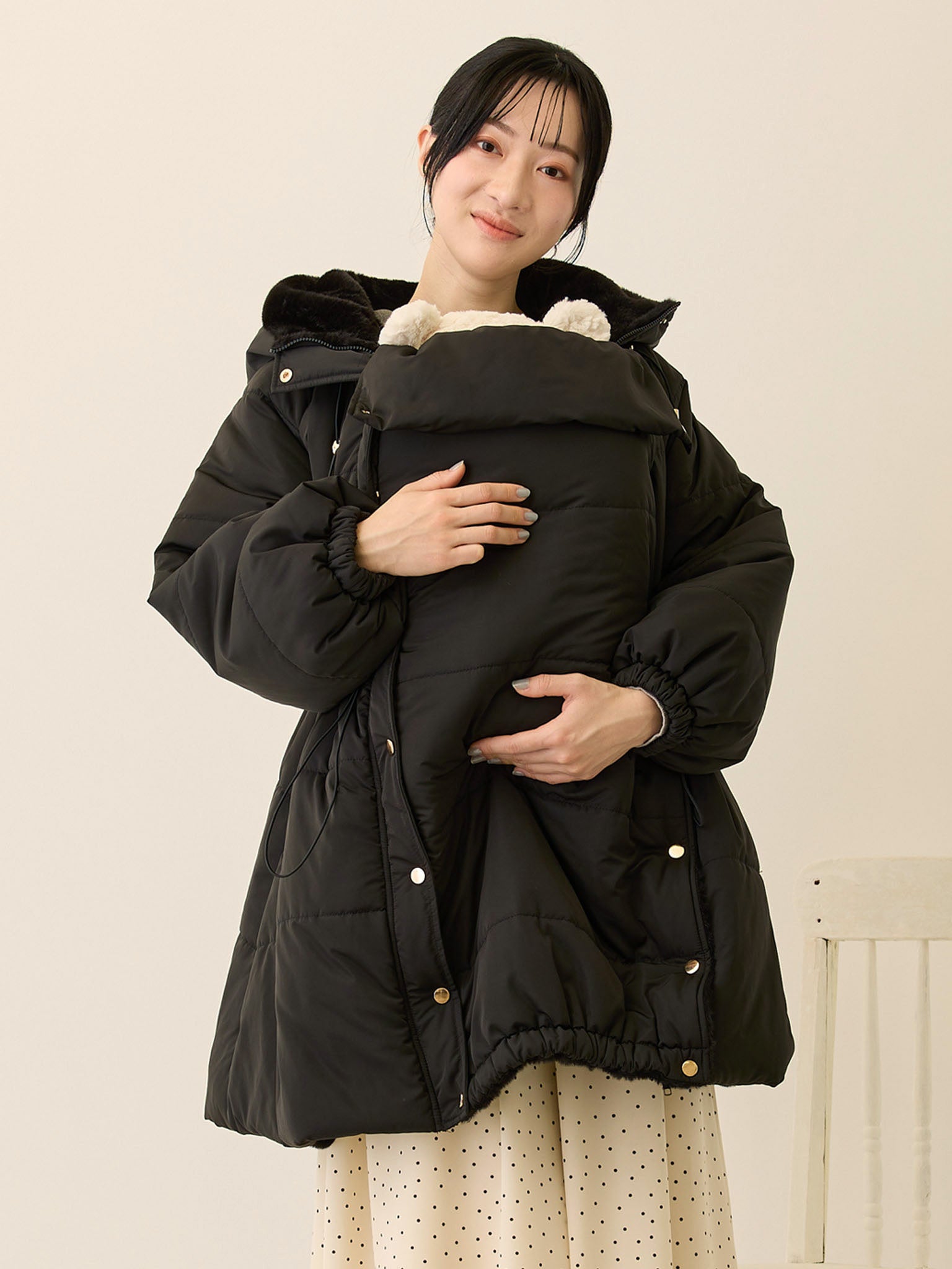 ダッカー付き中綿アウター Black – honono for mom&baby
