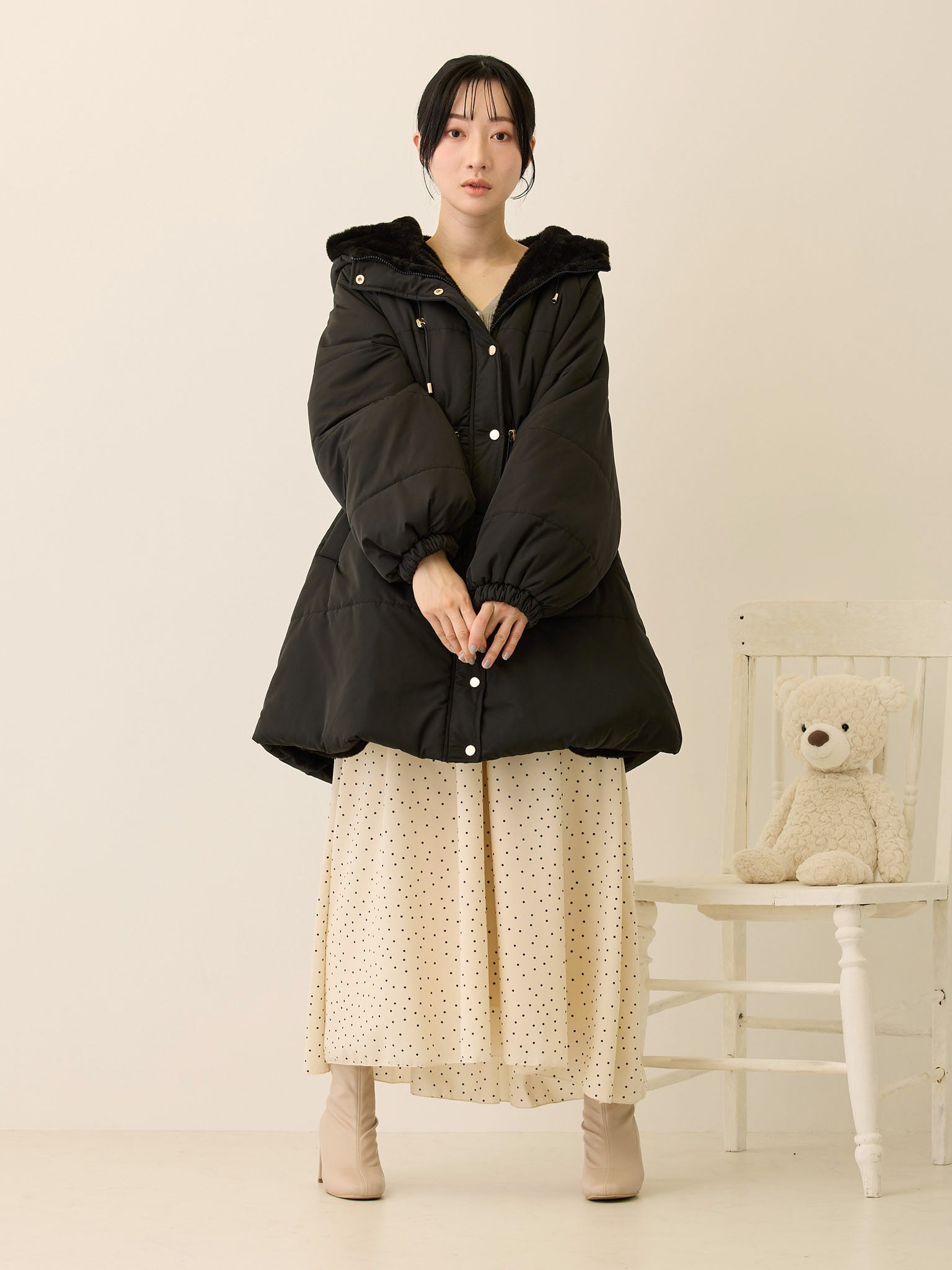 ダッカー付き中綿アウター Black – honono for mom&baby