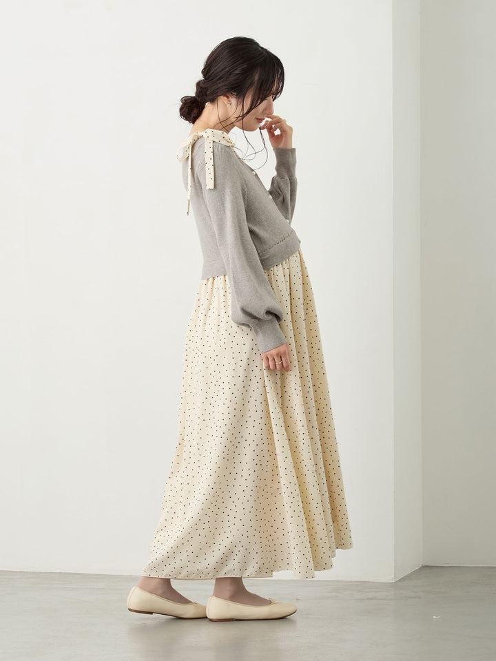 リブニットドッキングワンピース Gray