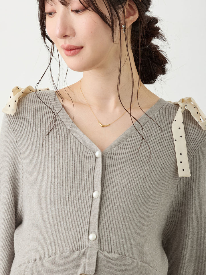 リブニットドッキングワンピース Gray