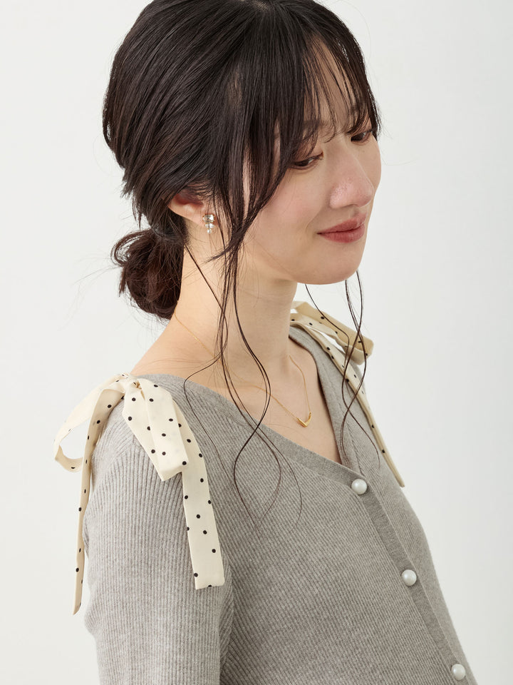 リブニットドッキングワンピース Gray