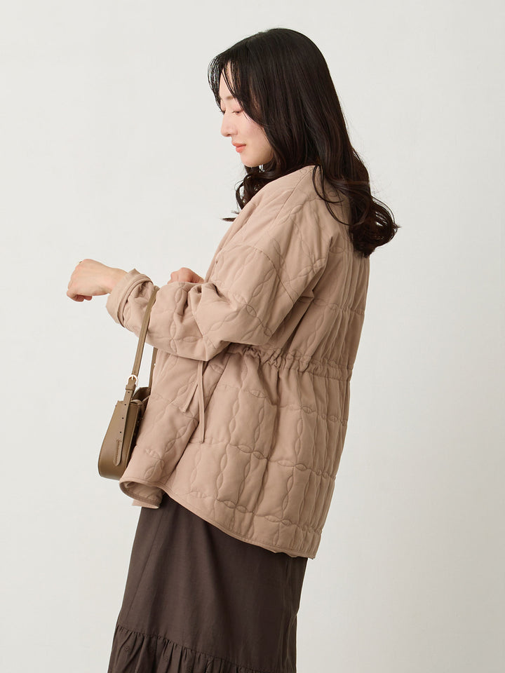 ダッカー付きオリジナルキルティングアウター Greige