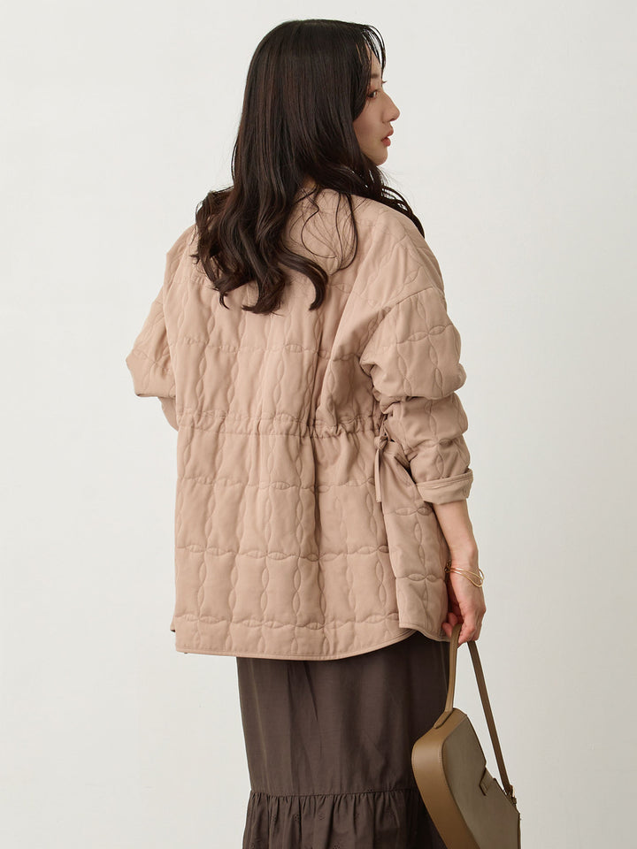 ダッカー付きオリジナルキルティングアウター Greige