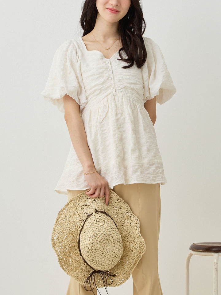 ぽこぽこジャガードトップス Ivory