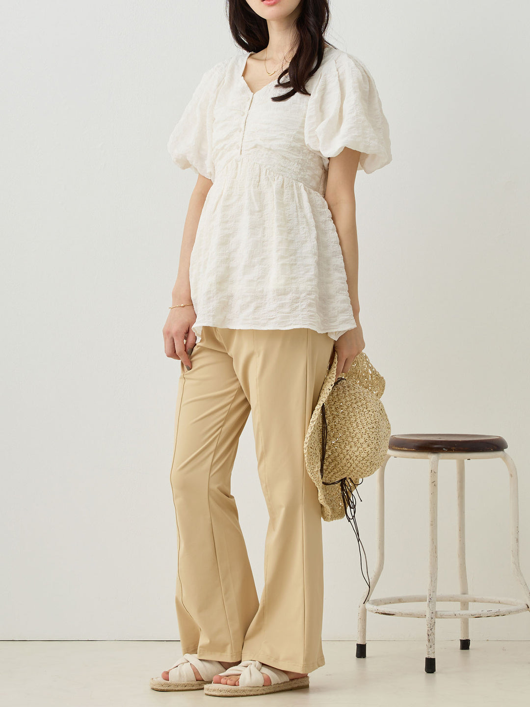 Cool Flare Pants Beige