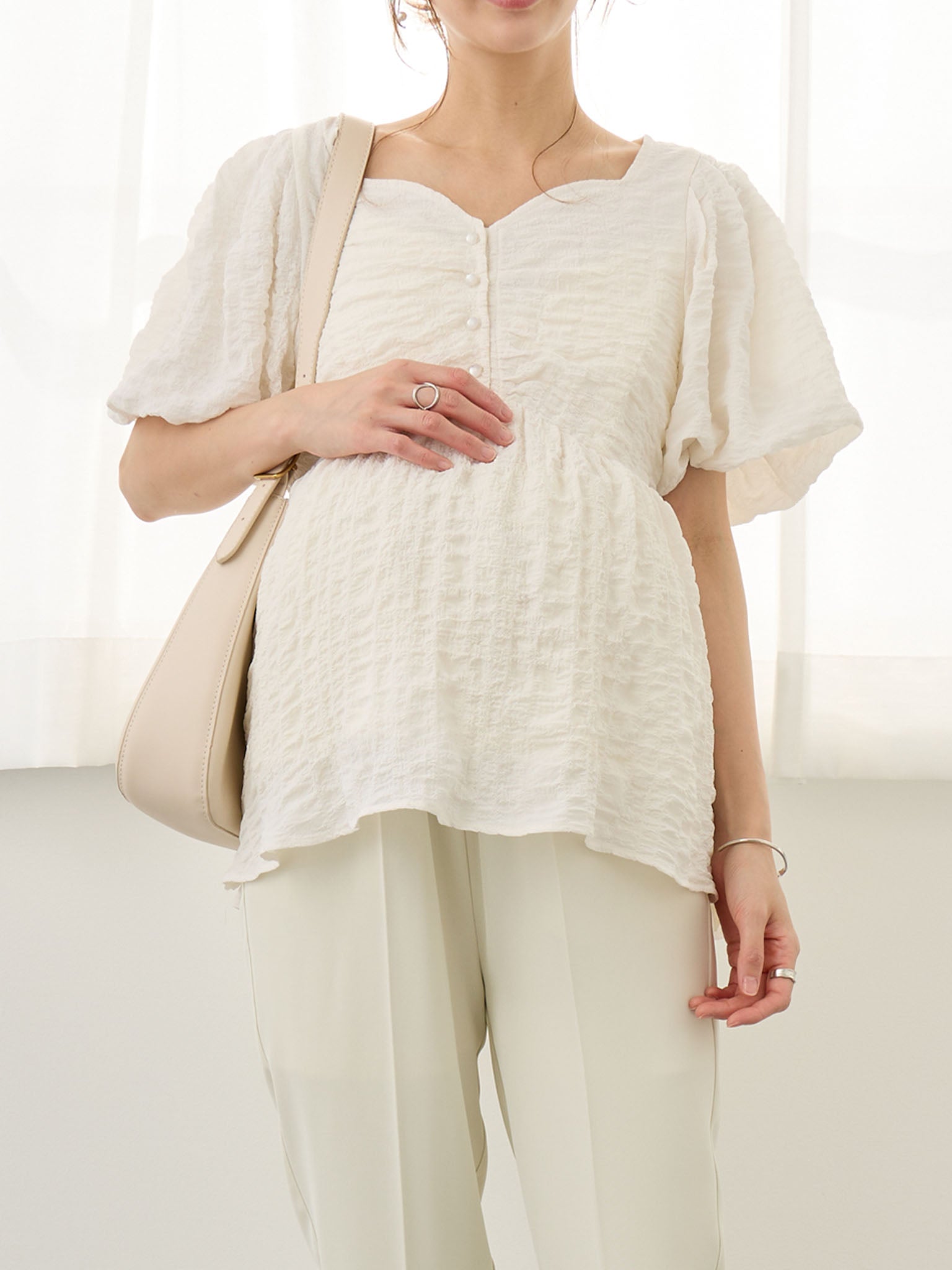 トップス cococo ぽこぽこジャガードトップス Ivory – honono for mom&baby