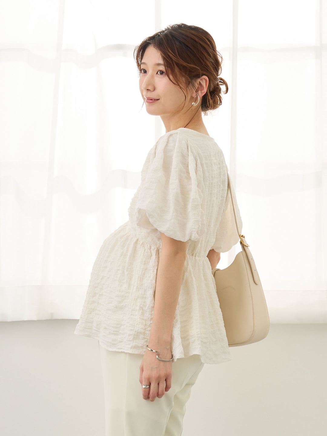 ぽこぽこジャガードトップス Ivory