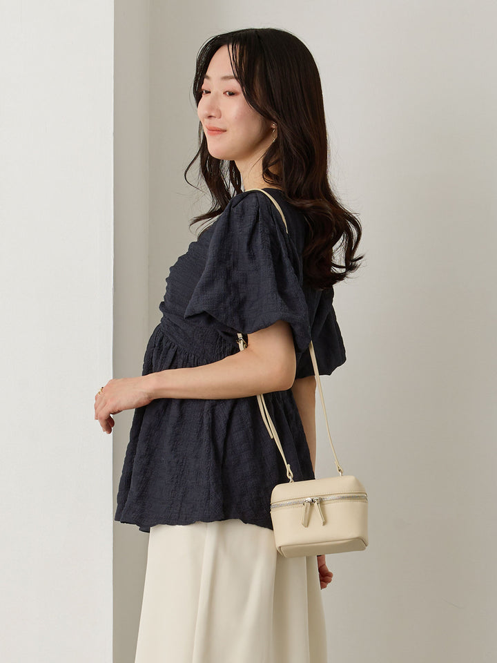 ぽこぽこジャガードトップス Navy