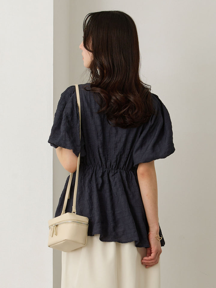 ぽこぽこジャガードトップス Navy