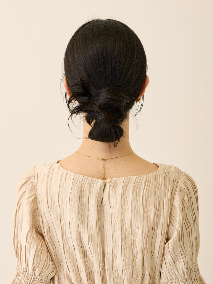 ハートネックプリーツワンピース Beige