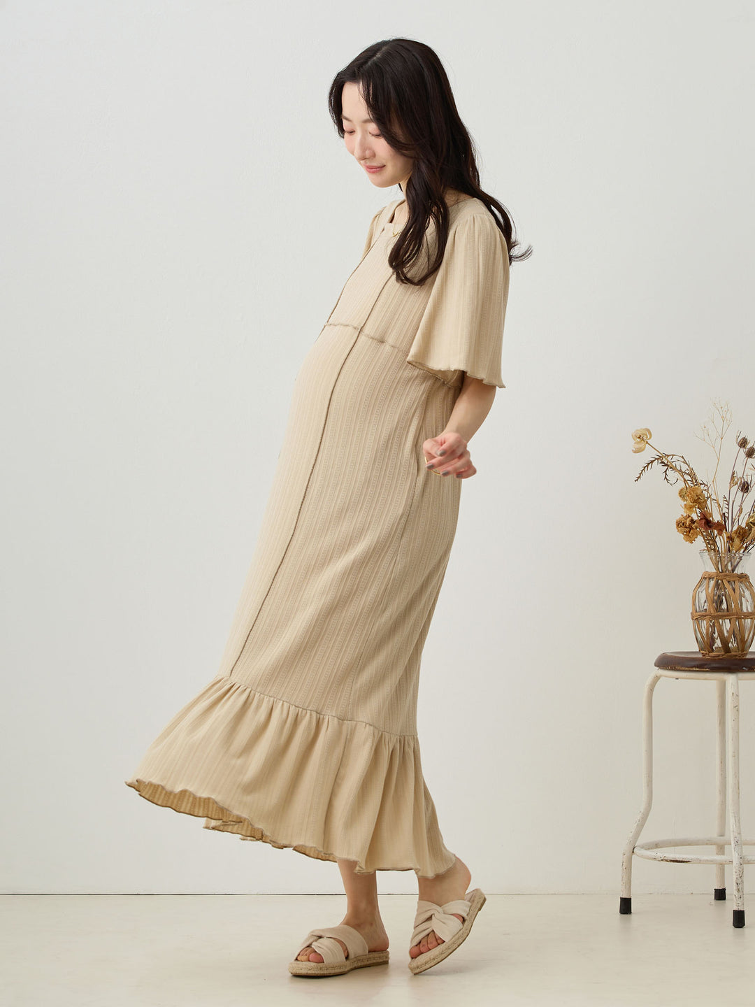 メローデザインワンピース Beige