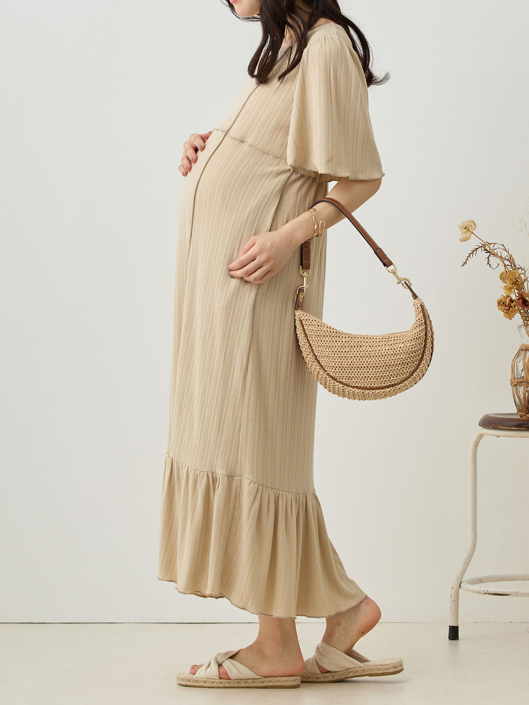 メローデザインワンピース Beige