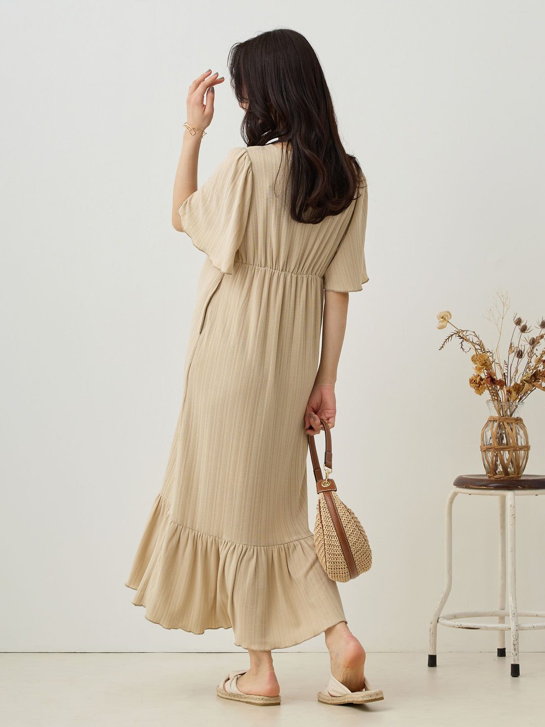 メローデザインワンピース Beige