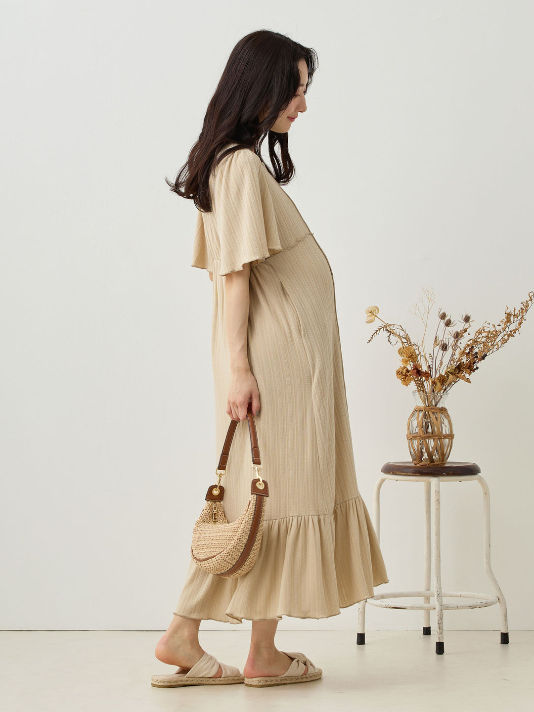 メローデザインワンピース Beige