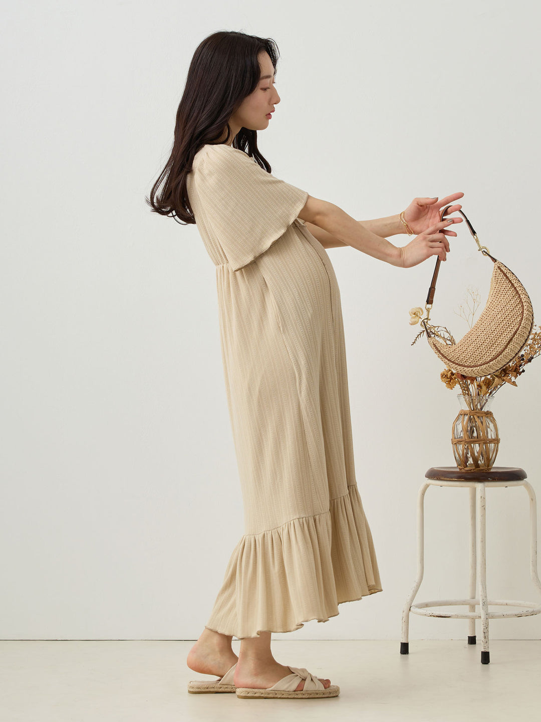 メローデザインワンピース Beige