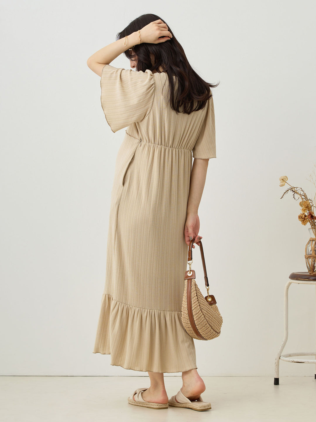 メローデザインワンピース Beige
