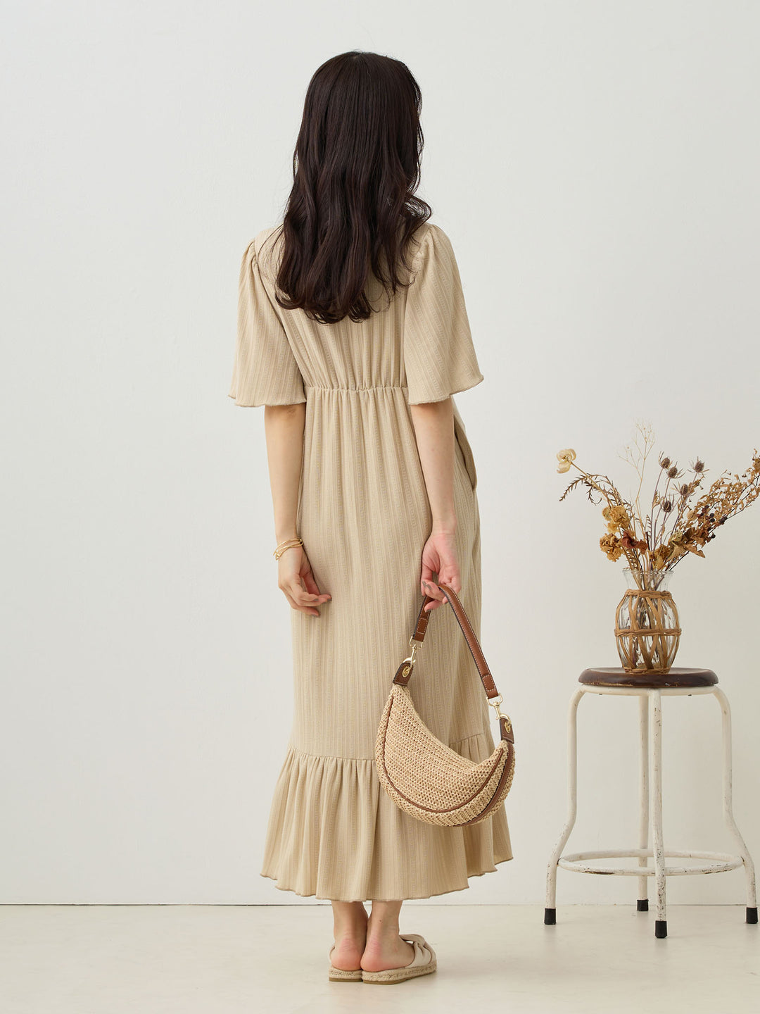 メローデザインワンピース Beige