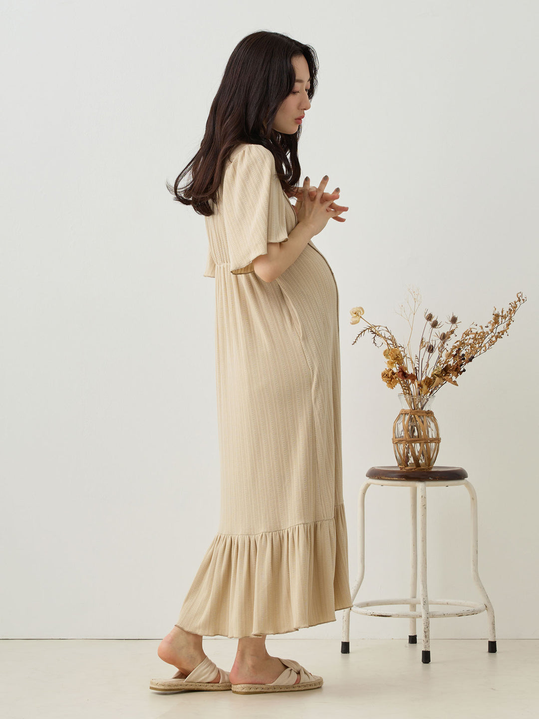 メローデザインワンピース Beige