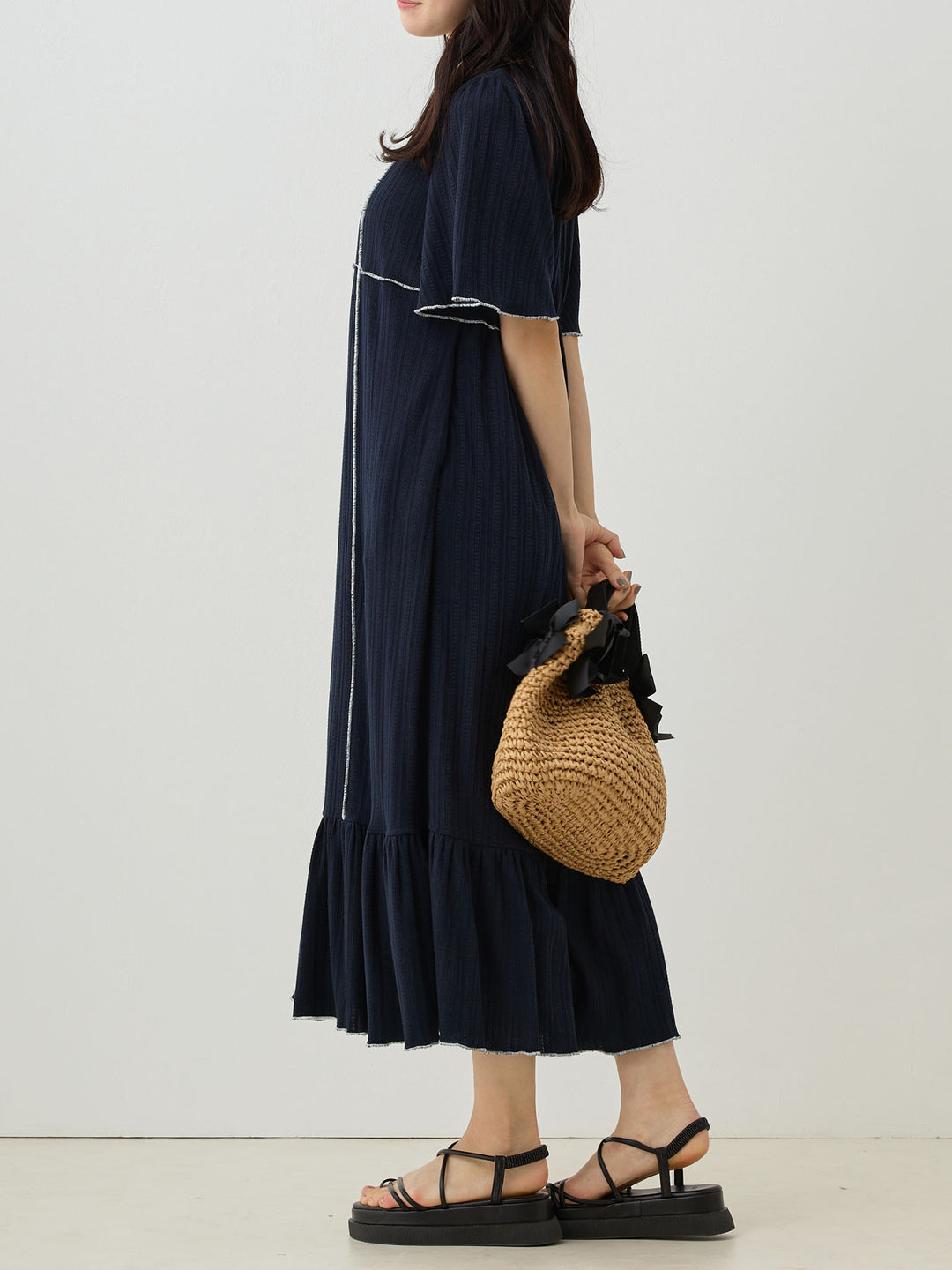 メローデザインワンピース Navy