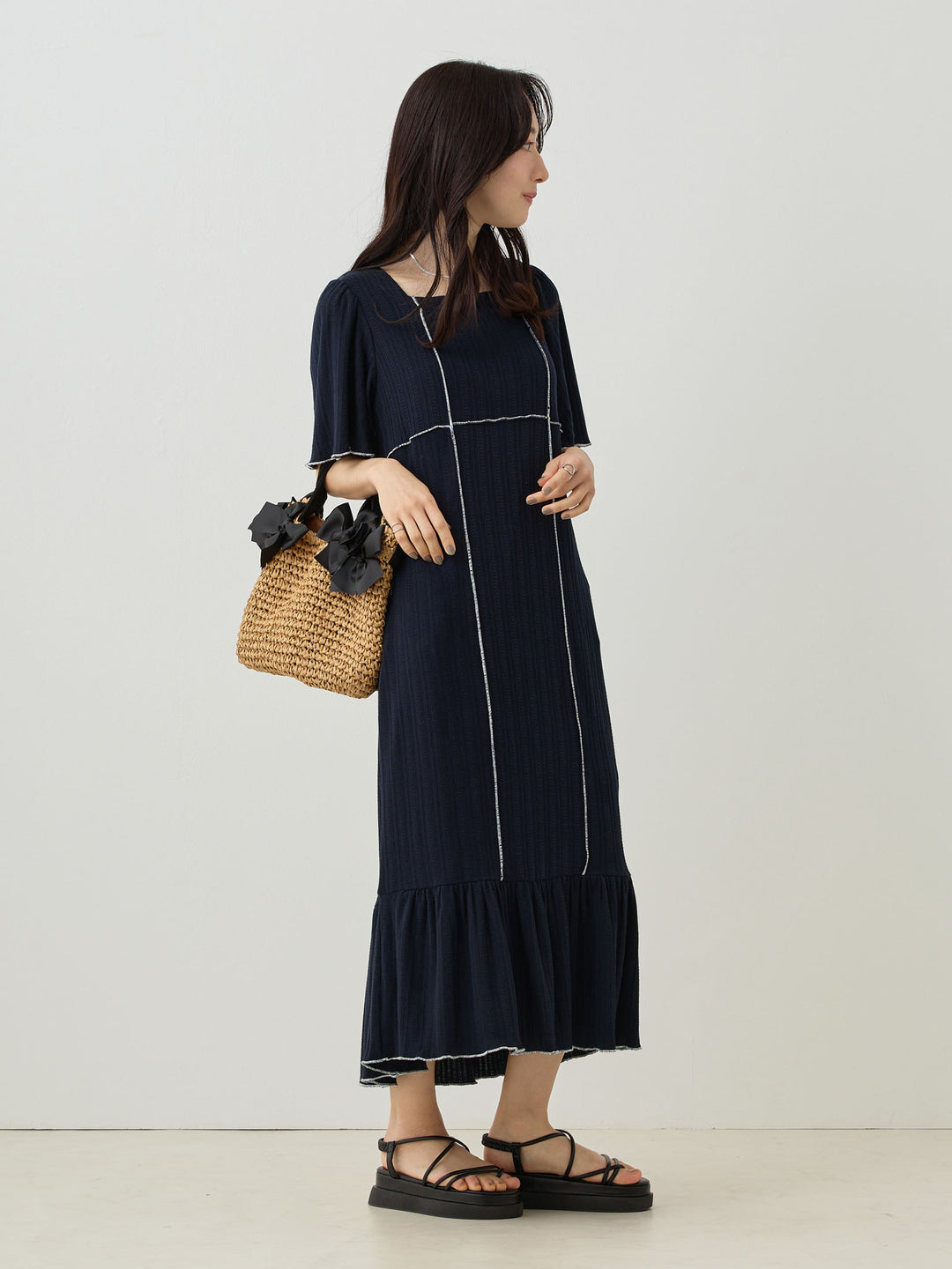 メローデザインワンピース Navy