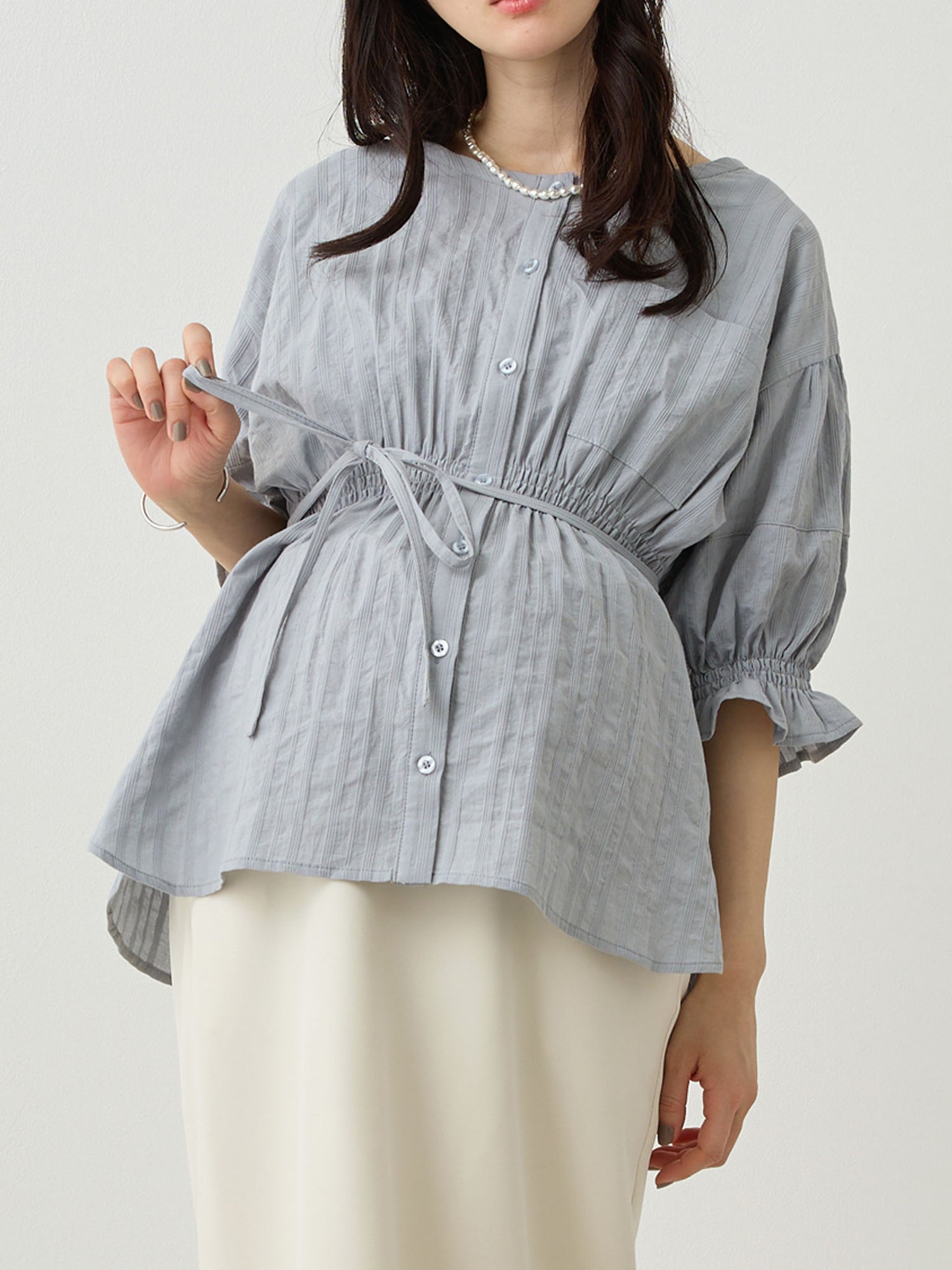 コットンシャーリングシャツ Blue